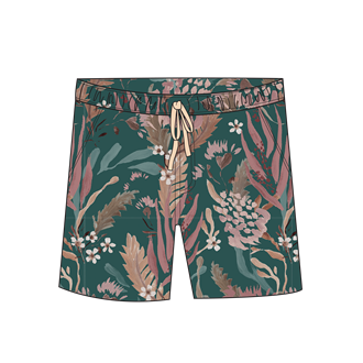 Men's Teal Blooms Walk Shorts